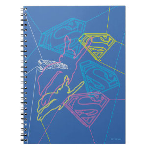 Supergirl and Logo Coloured Outlines Notebook