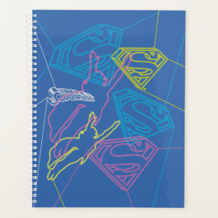 Supergirl and Logo Coloured Outlines Planner