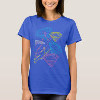 Supergirl and Logo Coloured Outlines