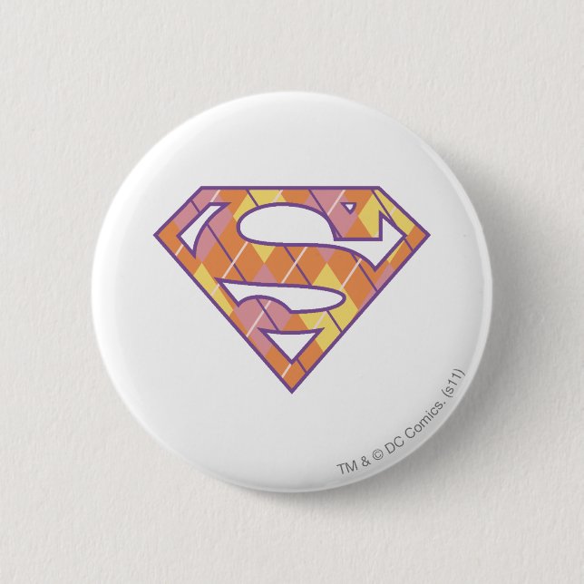 Supergirl Argyle Logo 6 Cm Round Badge (Front)