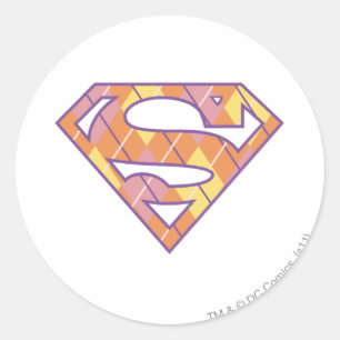 Supergirl Argyle Logo Classic Round Sticker