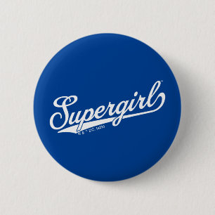 Supergirl Baseball All-Star Name Logo 6 Cm Round Badge