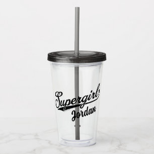 Supergirl Baseball All-Star Name Logo Acrylic Tumbler