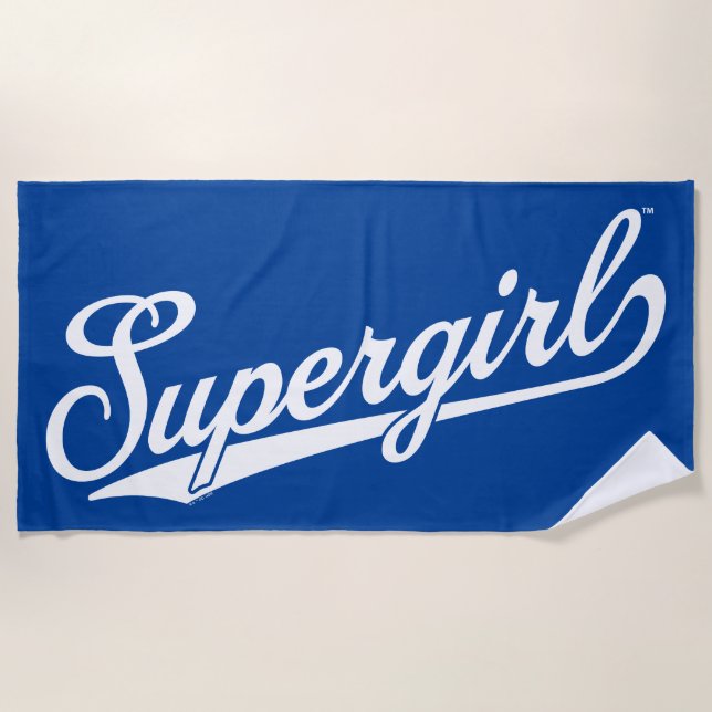 Supergirl Baseball All-Star Name Logo Beach Towel (Front)