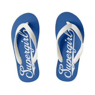 Supergirl Baseball All-Star Name Logo Kid's Flip Flops