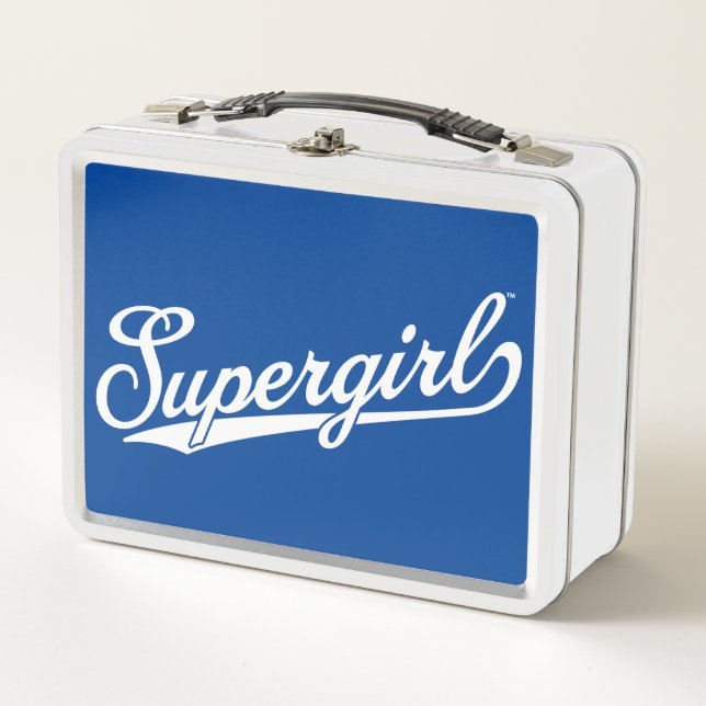 Supergirl Baseball All-Star Name Logo Metal Lunch Box (Front)