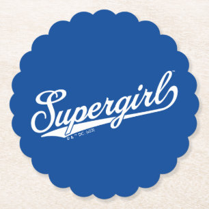 Supergirl Baseball All-Star Name Logo Paper Coaster