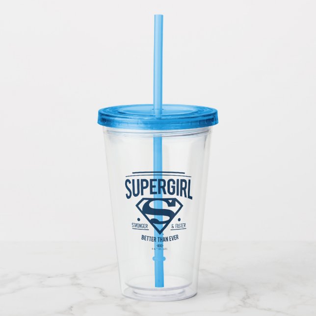 Supergirl Better Than Ever Retro Graphic Acrylic Tumbler (Front)