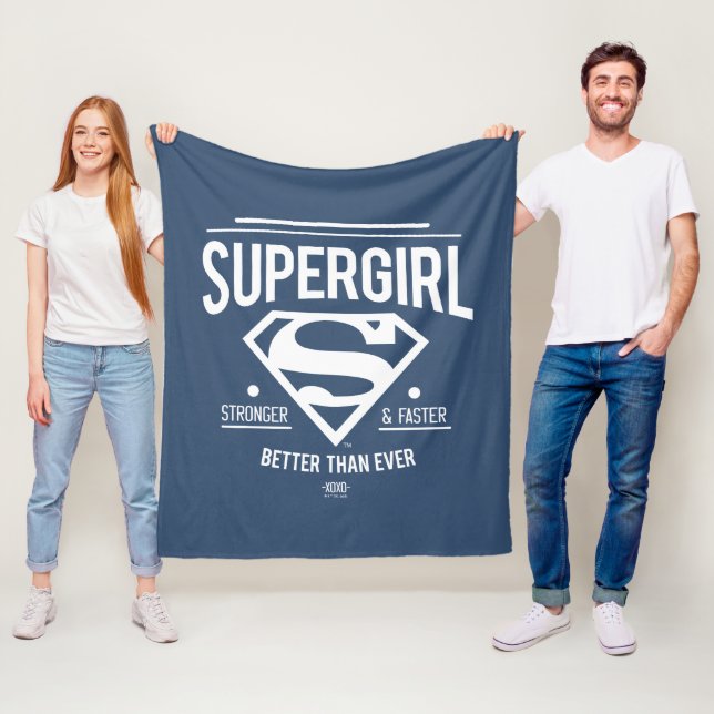 Supergirl Better Than Ever Retro Graphic Fleece Blanket (In Situ)