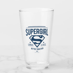 Supergirl Better Than Ever Retro Graphic Glass