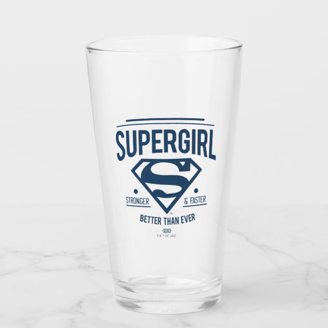 Supergirl Better Than Ever Retro Graphic Glass (Front)