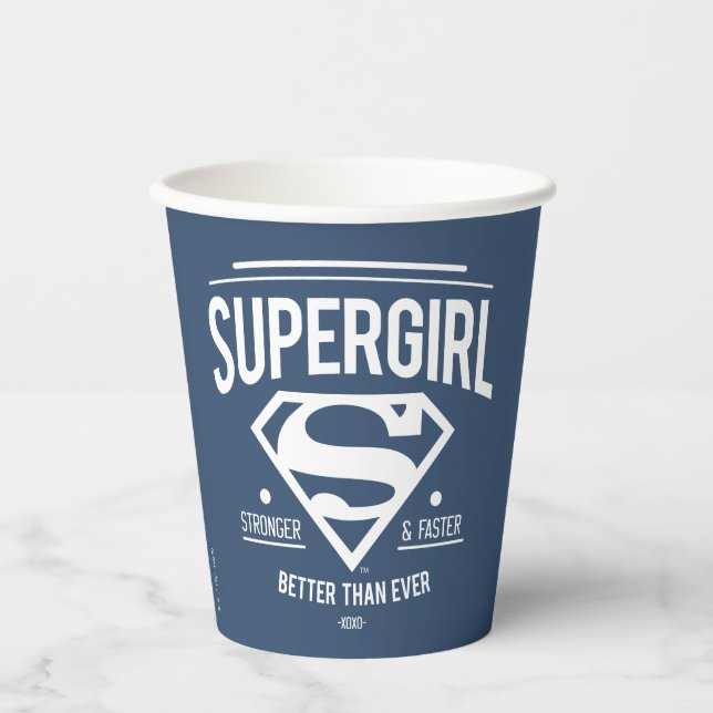 Supergirl Better Than Ever Retro Graphic Paper Cups (Front)