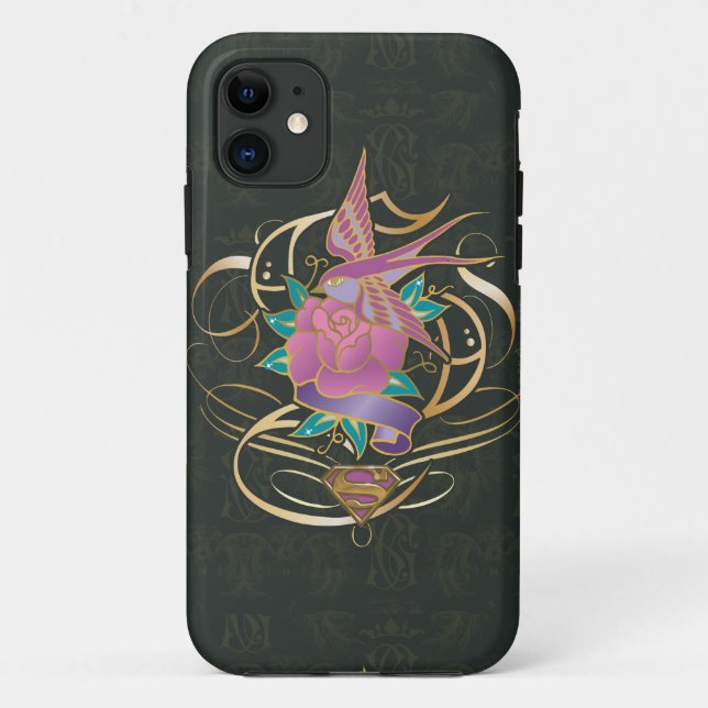Supergirl Bird and Flower Case-Mate iPhone Case (Back)