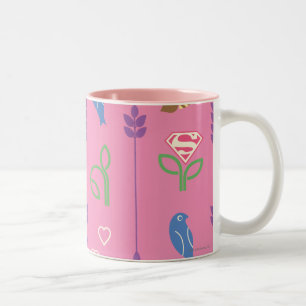 Supergirl Birds, Bees, Trees Two-Tone Coffee Mug