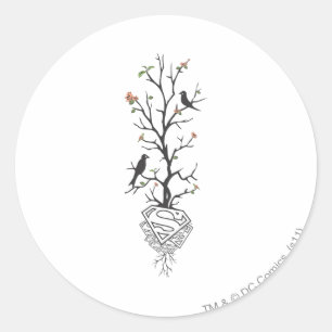 Supergirl Birds in the Tree Classic Round Sticker