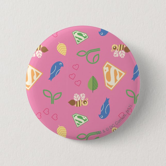 Supergirl Birds & the Bees Pink 6 Cm Round Badge (Front)