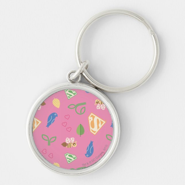 Supergirl Birds & the Bees Pink Key Ring (Front)