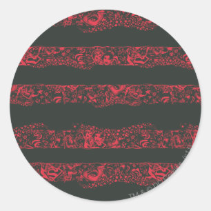 Supergirl Black and Red Line Pattern Classic Round Sticker