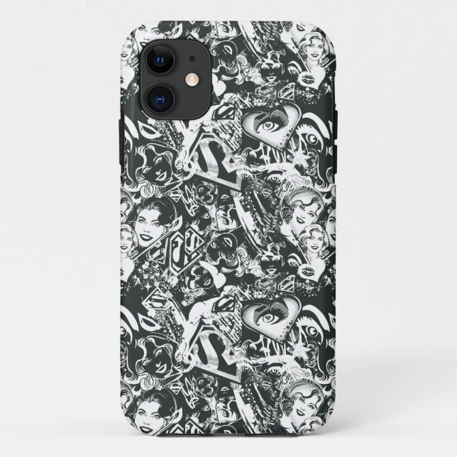 Supergirl Black and White Collage Case-Mate iPhone Case (Back)