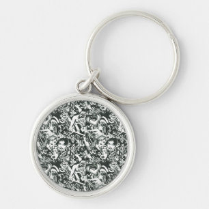 Supergirl Black and White Collage Key Ring