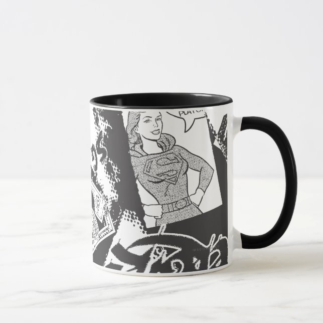 Supergirl Black and White Collage Mug (Right)