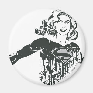 Supergirl Black and White Drawing 1 Magnet