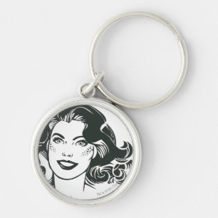 Supergirl Black and White Drawing 2 Key Ring