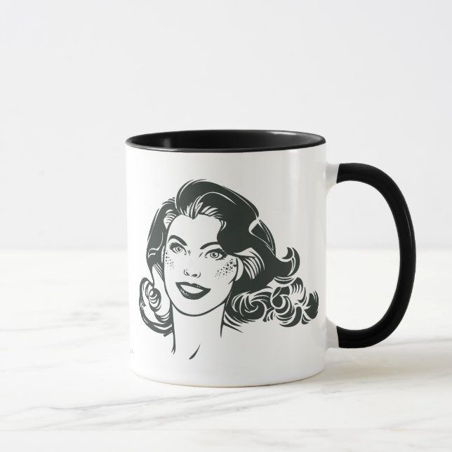 Supergirl Black and White Drawing 2 Mug (Right)