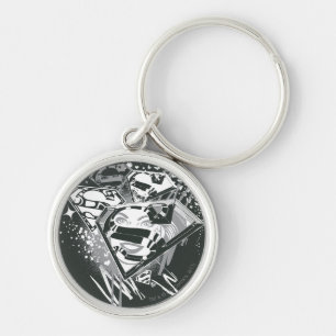 Supergirl Black and White Key Ring