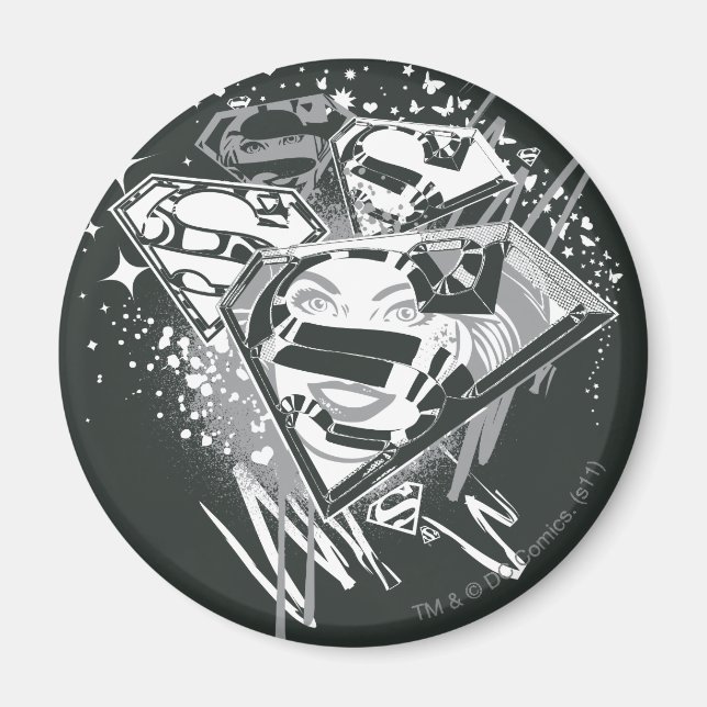 Supergirl Black and White Magnet (Front)