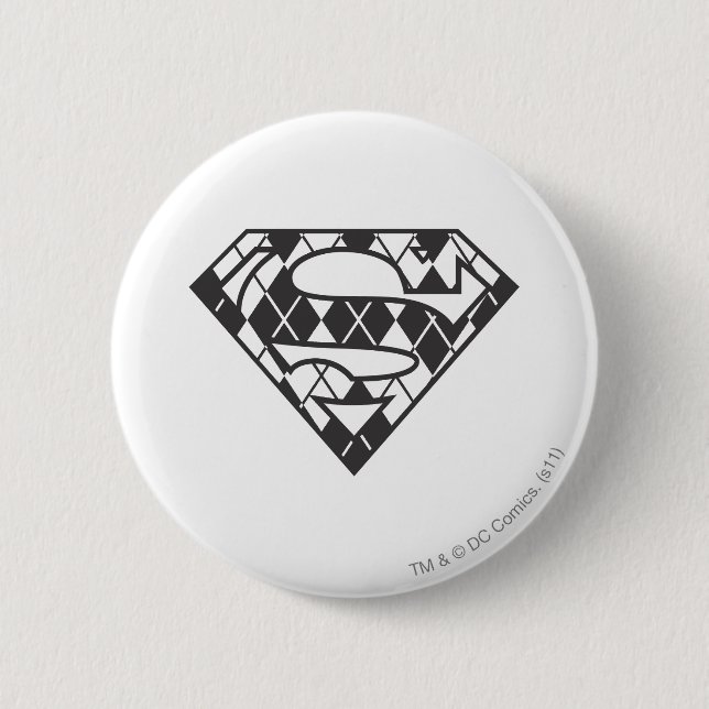 Supergirl Black Argyle Logo 6 Cm Round Badge (Front)