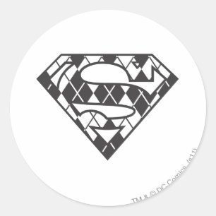 Supergirl Black Argyle Logo Classic Round Sticker