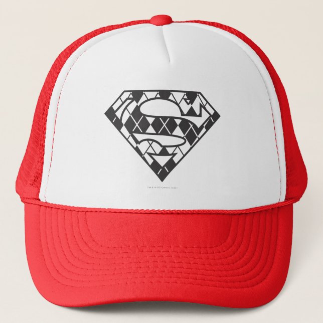 Supergirl Black Argyle Logo Trucker Hat (Front)