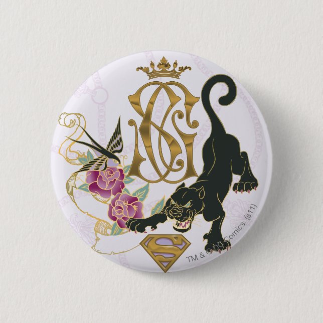 Supergirl Black Panther 6 Cm Round Badge (Front)