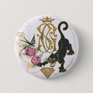 Supergirl Black Panther 6 Cm Round Badge