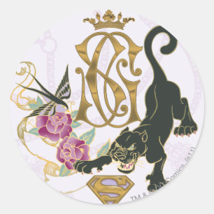 Supergirl Black Panther Classic Round Sticker