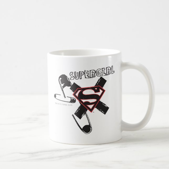 Supergirl Black Safety Pins Coffee Mug (Right)
