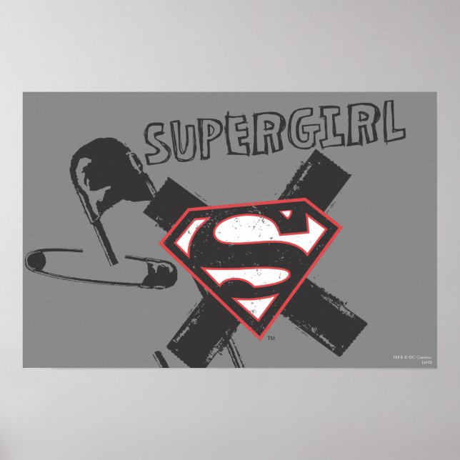 Supergirl Black Safety Pins Poster (Front)