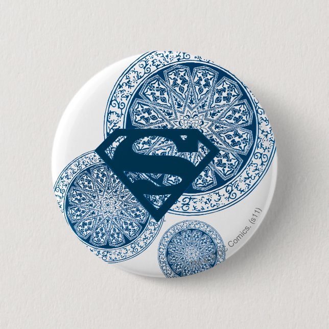 Supergirl Blue Circle Design 6 Cm Round Badge (Front)