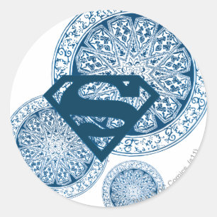 Supergirl Blue Circle Design Classic Round Sticker