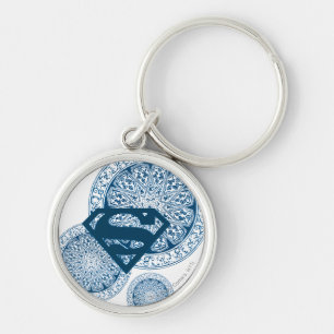Supergirl Blue Circle Design Key Ring