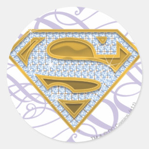 Supergirl Blue Jewels 2 Classic Round Sticker