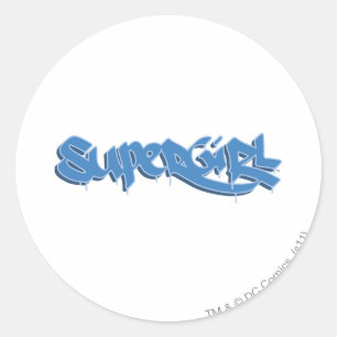 Supergirl Blue Logo Classic Round Sticker