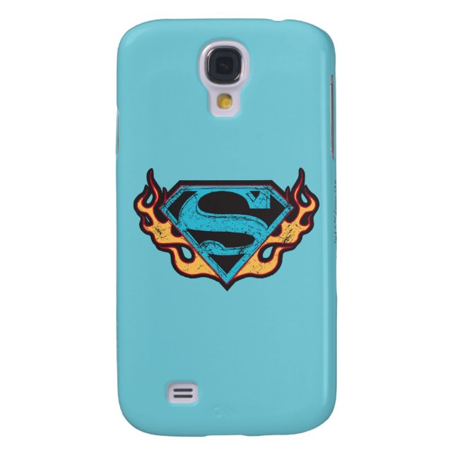 Supergirl Blue Logo with Flames Case-Mate Samsung Galaxy Case (Back)