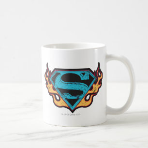Supergirl Blue Logo with Flames Coffee Mug