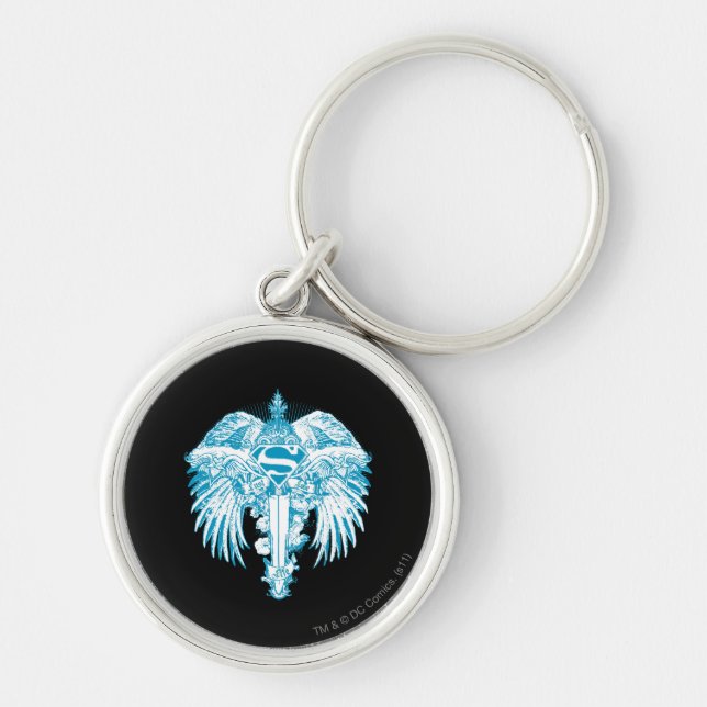 Supergirl Blue Wings Key Ring (Front)