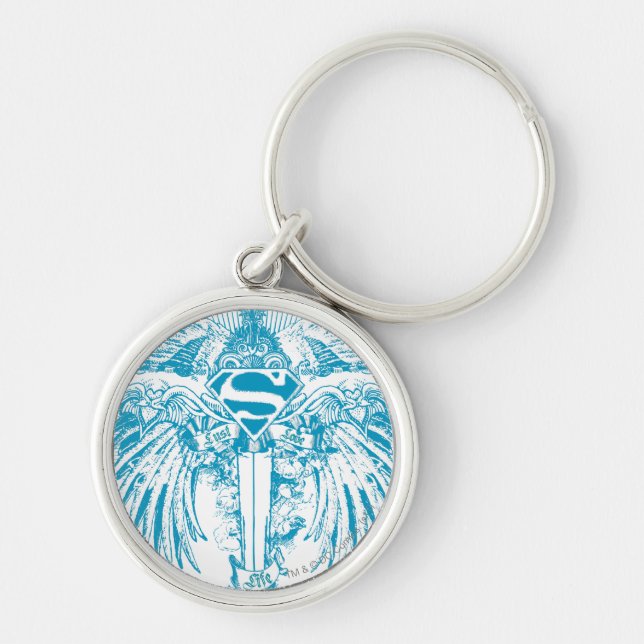 Supergirl Blue Wings Key Ring (Front)