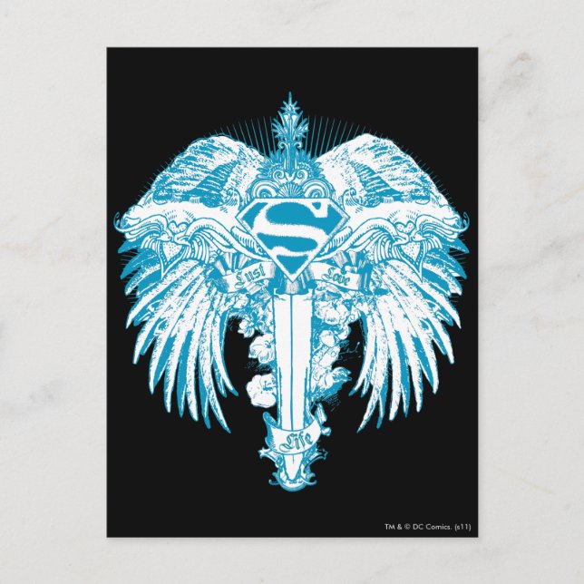 Supergirl Blue Wings Postcard (Front)