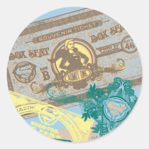 Supergirl Box Seat Blue Classic Round Sticker