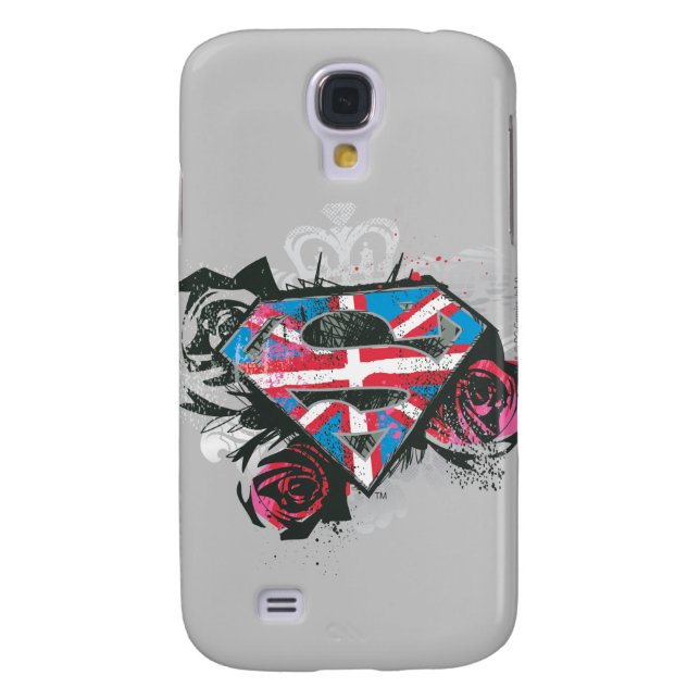 Supergirl British Flag and Roses Case-Mate Samsung Galaxy Case (Back)